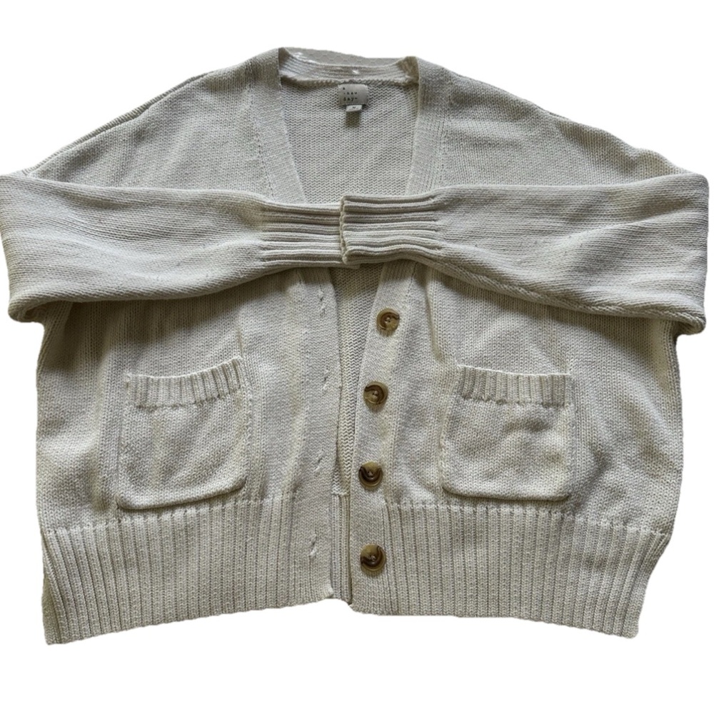 A New Day Women's Cozy Cardigan Sweater Button Up with Pockets Size M